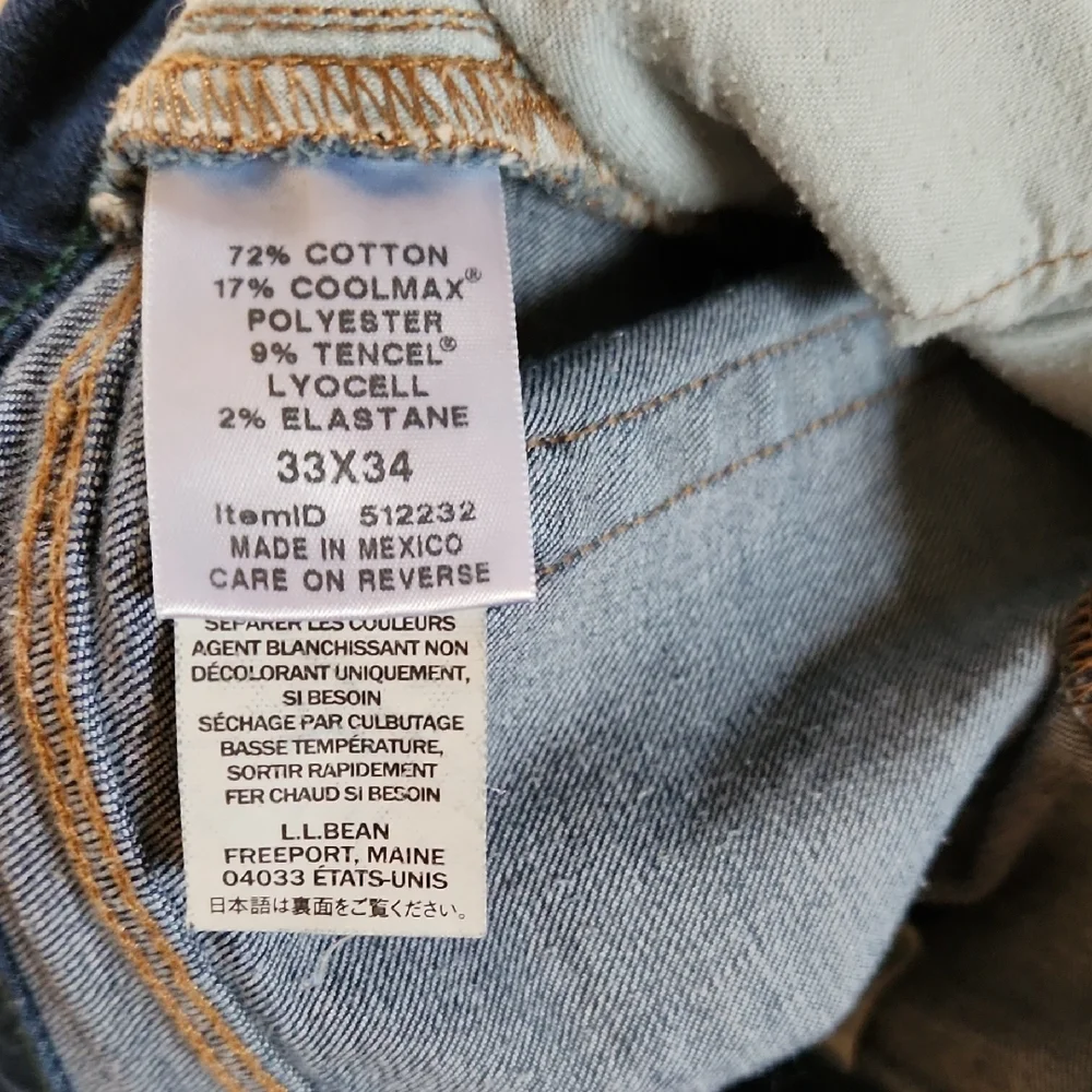 L.L. Bean 1912 Men's Jeans 33×34 - Picture 5 of 6